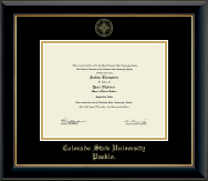 Colorado State University Pueblo diploma frame - Gold Embossed Diploma Frame in Onyx Gold
