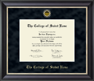 The College of Saint Rose Regal Edition Diploma Frame in Noir
