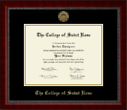 The College of Saint Rose Gold Engraved Medallion Diploma Frame in Sutton
