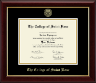 The College of Saint Rose Gold Embossed Diploma Frame in Gallery