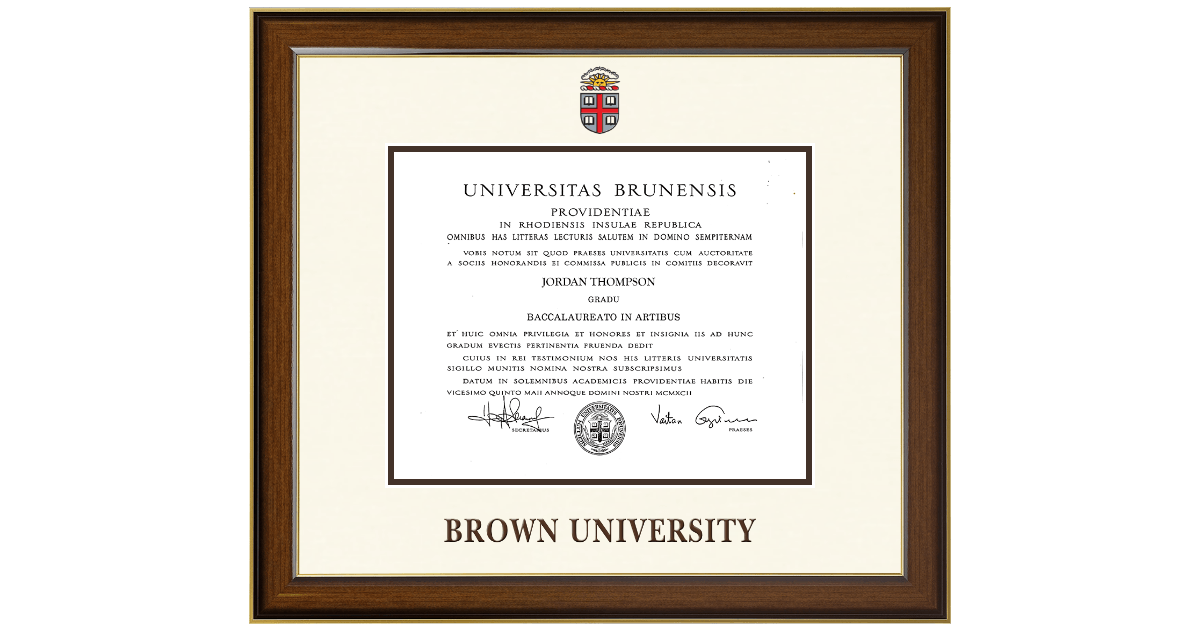 Dimensions Diploma Frame in Westwood Brown University Item 400576