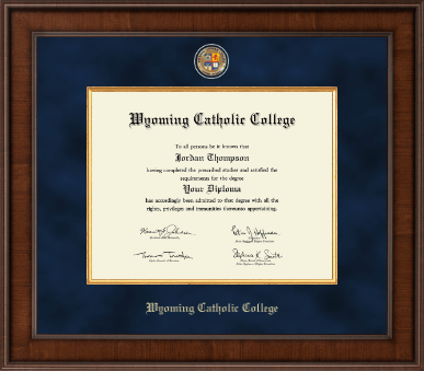 Wyoming Catholic College diploma frame - Presidential Masterpiece Diploma Frame in Madison