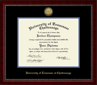 The University of Tennessee Chattanooga diploma frame - Gold Engraved Medallion Diploma Frame in Sutton