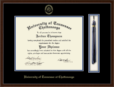 The University of Tennessee Chattanooga diploma frame - Tassel & Cord Diploma Frame in Delta