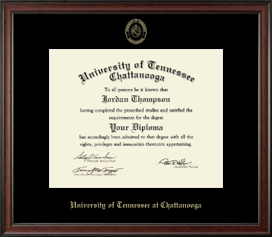 The University of Tennessee Chattanooga diploma frame - Gold Embossed Diploma Frame in Studio