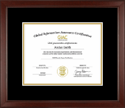 GIAC Organization Custom Certificate Frame in Sierra