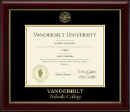 Vanderbilt University diploma frame - Masterpiece Medallion Diploma Frame in Gallery