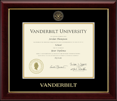 Vanderbilt University diploma frame - Masterpiece Medallion Diploma Frame in Gallery