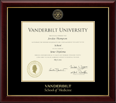 Vanderbilt University diploma frame - Masterpiece Medallion Diploma Frame in Gallery