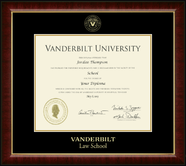 Vanderbilt University diploma frame - Gold Embossed Diploma Frame in Murano