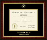 Vanderbilt University diploma frame - Gold Embossed Diploma Frame in Murano