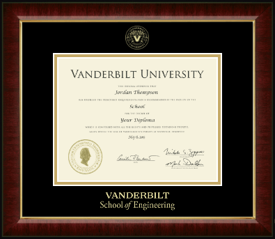 Vanderbilt University diploma frame - Gold Embossed Diploma Frame in Murano