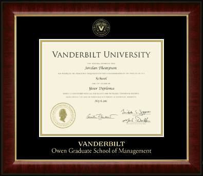 Vanderbilt University diploma frame - Gold Embossed Diploma Frame in Murano