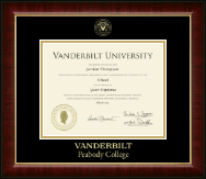 Vanderbilt University diploma frame - Gold Embossed Diploma Frame in Murano
