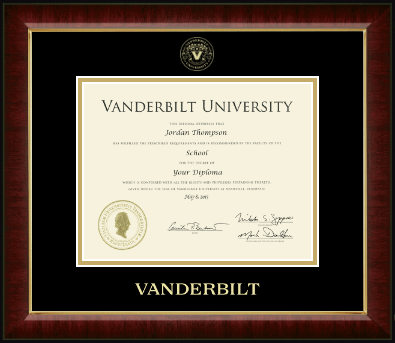 Vanderbilt University diploma frame - Gold Embossed Diploma Frame in Murano