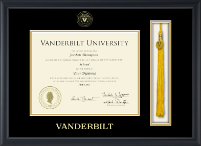 Vanderbilt University diploma frame - Tassel & Cord Diploma Frame in Obsidian