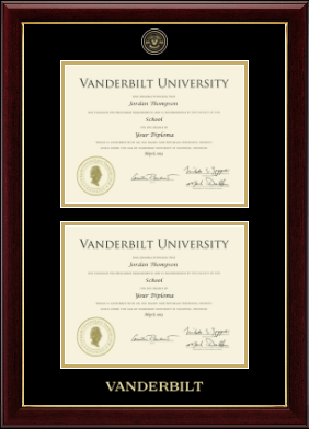 Vanderbilt University diploma frame - Masterpiece Medallion Double Diploma Frame in Gallery