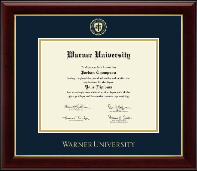 Warner University diploma frame - Gold Embossed Diploma Frame in Gallery