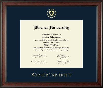 Warner University diploma frame - Gold Embossed Diploma Frame in Studio