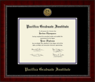 Pacifica Graduate Institute Gold Engraved Medallion Diploma Frame in Sutton