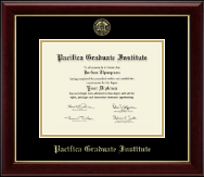 Pacifica Graduate Institute Gold Embossed Diploma Frame in Gallery