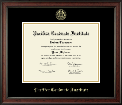 Pacifica Graduate Institute diploma frame - Gold Embossed Diploma Frame in Studio