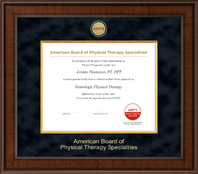 American Board of Physical Therapy Specialties certificate frame - Presidential Masterpiece Certificate Frame in Madison