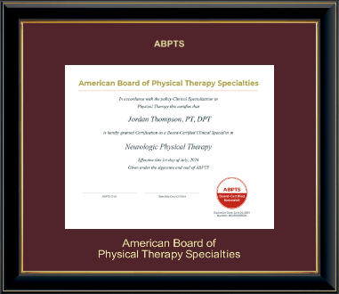 American Board of Physical Therapy Specialties certificate frame - Gold Embossed Certificate Frame in Onyx Gold