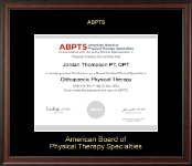 American Board of Physical Therapy Specialties certificate frame - Gold Embossed Certificate Frame in Studio