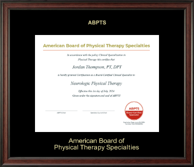 American Board of Physical Therapy Specialties certificate frame - Gold Embossed Certificate Frame in Studio