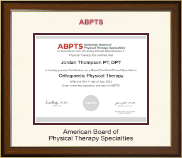 American Board of Physical Therapy Specialties Dimensions Certificate Frame in Westwood