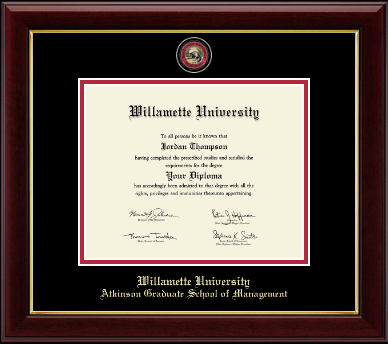 Willamette University diploma frame - Masterpiece Medallion Diploma Frame in Gallery