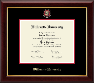 Willamette University diploma frame - Masterpiece Medallion Diploma Frame in Gallery