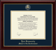 Yale University diploma frame - Masterpiece Medallion Diploma Frame in Gallery