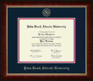 Palm Beach Atlantic University Gold Embossed Diploma Frame in Murano