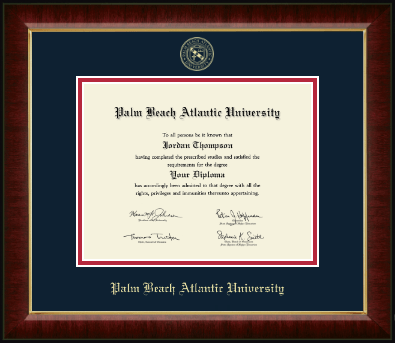 Palm Beach Atlantic University diploma frame - Gold Embossed Diploma Frame in Murano