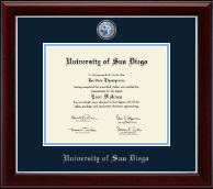 University of San Diego Masterpiece Medallion Diploma Frame in Gallery Silver
