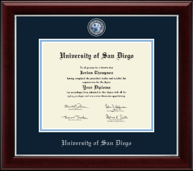 University of San Diego diploma frame - Masterpiece Medallion Diploma Frame in Gallery Silver