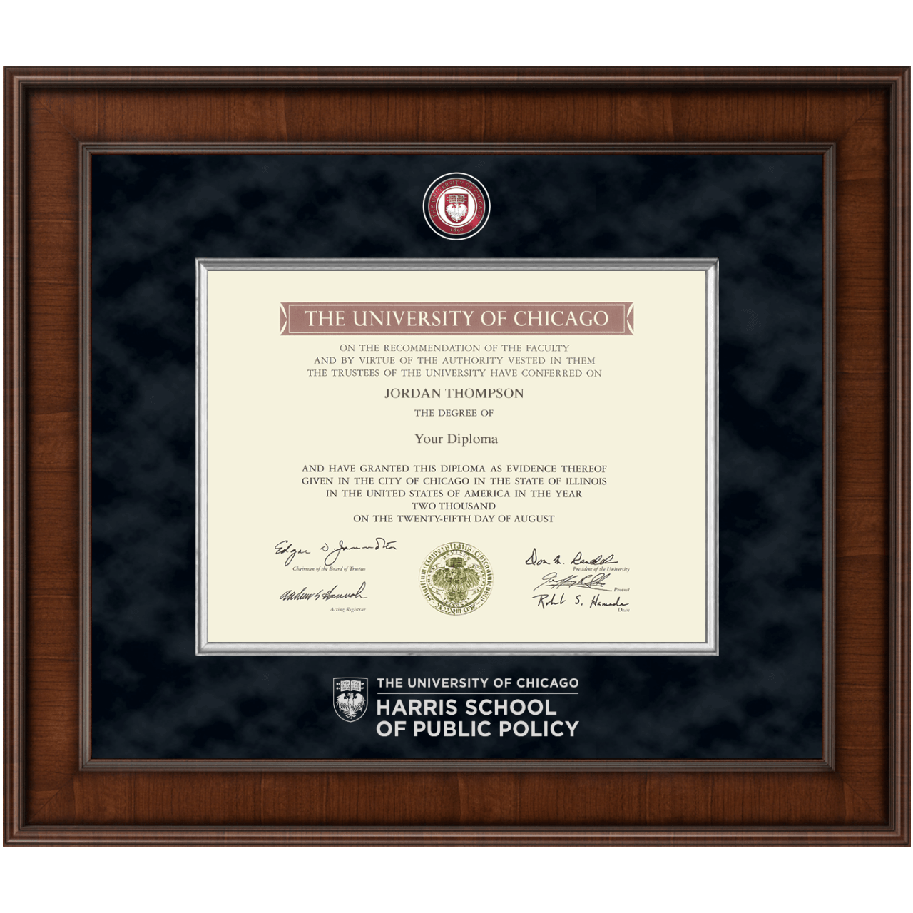 Presidential Masterpiece Diploma Frame in Madison University of Chicago