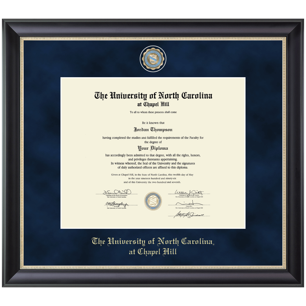 Regal Edition Diploma Frame in Noir University of North Carolina Chapel