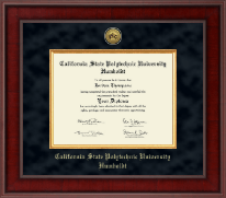 California State Polytechnic University Humboldt Presidential Gold Engraved Diploma Frame in Jefferson