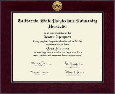 California State Polytechnic University Humboldt diploma frame - Century Gold Engraved Diploma Frame in Cordova
