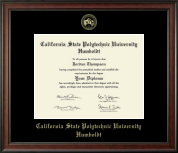 California State Polytechnic University Humboldt Gold Embossed Diploma Frame in Studio