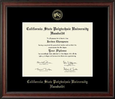 California State Polytechnic University Humboldt diploma frame - Gold Embossed Diploma Frame in Studio