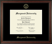 Marywood University Gold Embossed Diploma Frame in Studio