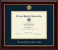 Fresno Pacific University Gold Engraved Medallion Diploma Frame in Gallery