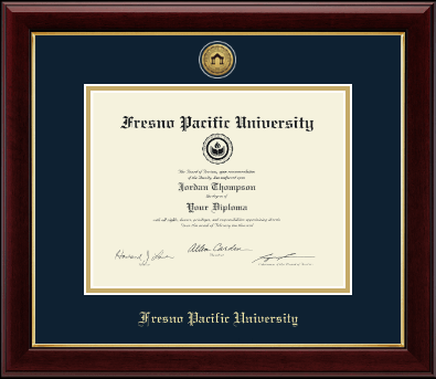 Fresno Pacific University diploma frame - Gold Engraved Medallion Diploma Frame in Gallery