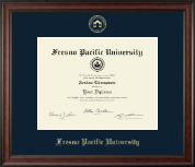 Fresno Pacific University Gold Embossed Diploma Frame in Studio