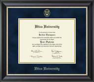 Utica University Gold Embossed Diploma Frame in Noir