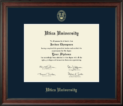 Utica University diploma frame - Gold Embossed Diploma Frame in Studio
